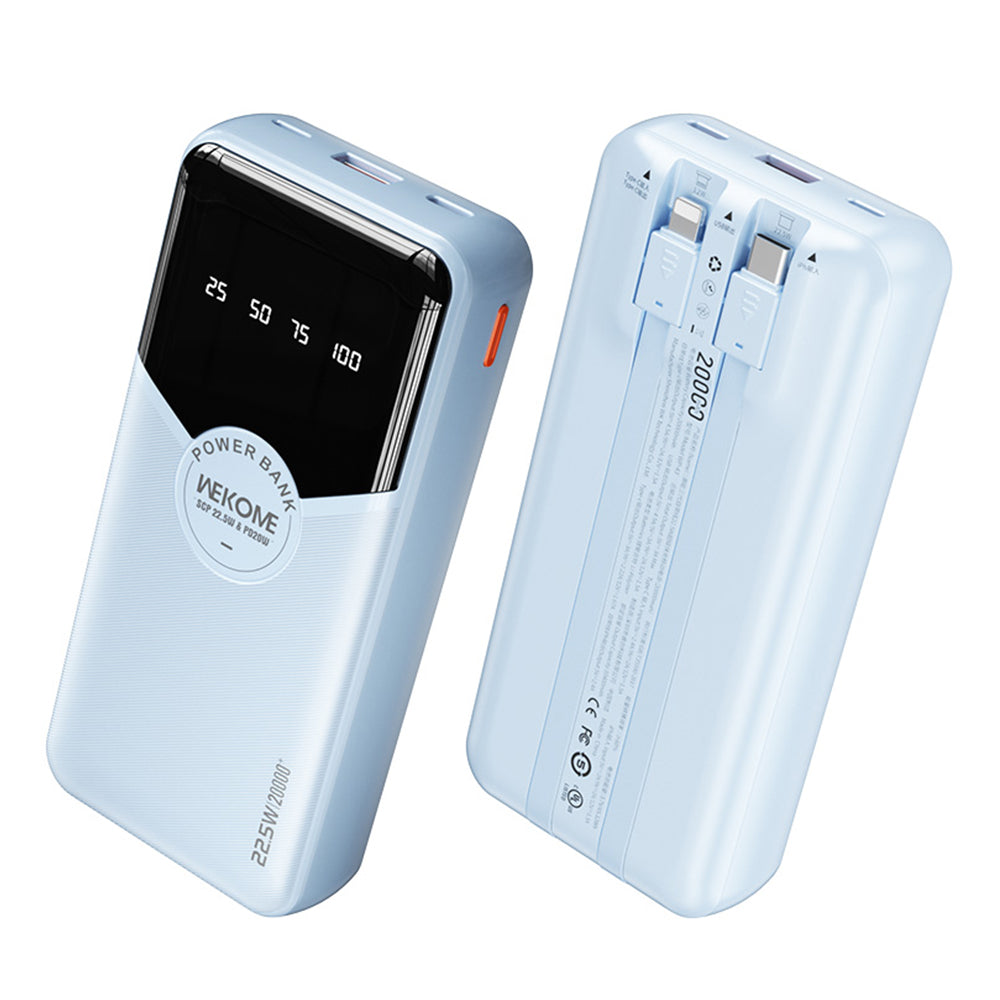 WEKOME WP-59 Pop Digital Series Gen3 20000mAh 22.5W Super Fast Charging Power Bank with Built-in Cable WEKOME WP-59 Pop Digital Series Gen3 20000mAh 22.5W Super Fast Charging Power Bank with Built-in Cable